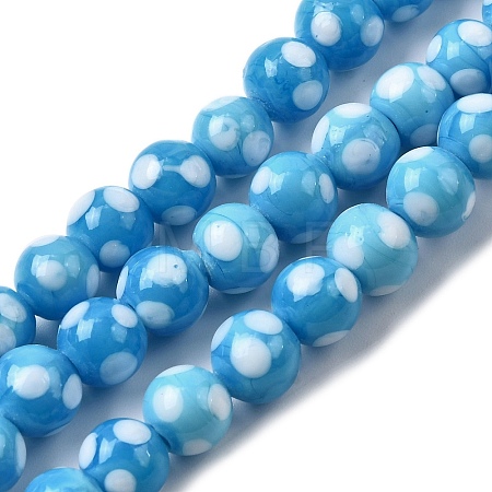 Handmade Lampwork Beads LAMP-D002-8mm-01G-1