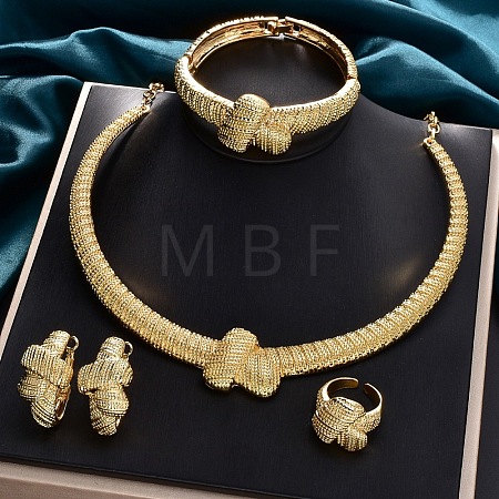 Brass Necklaces & Bangles & Earrings & Rings Sets FS-WGDFD3A-02-1