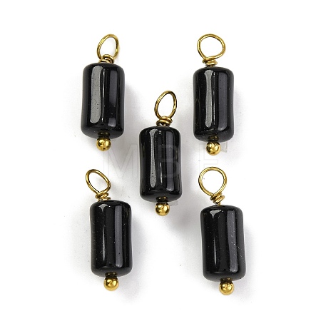 Natural Obsidian Cloumn Pendants STAS-H221-04G-08-1