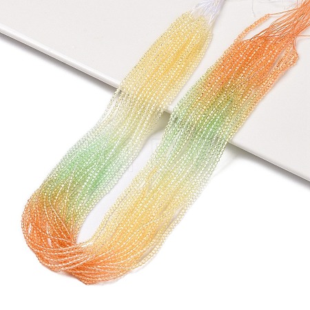 Transparent Gradient Color Glass Beads Strands GLAA-G101-2mm-08-1