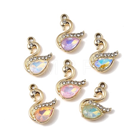 UV Plating Alloy Glass Pendants FIND-K032-35G-1