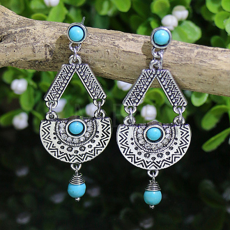 Elegant and Stylish Turquoise Earrings with Unique Personality Charm FF3029-4-1