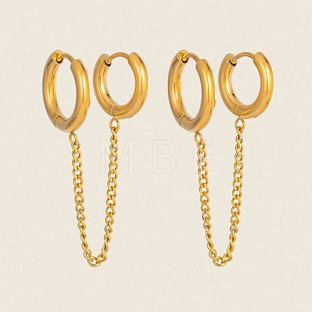 304 Stainless Steel Double Hoop Earrings for Women XJ9052-1-1