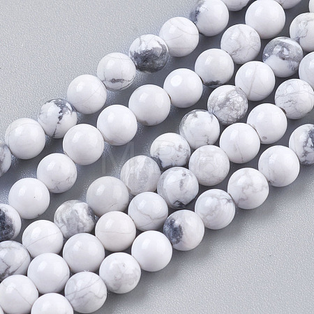 Natural Howlite Beads Strands TURQ-G091-8mm-1