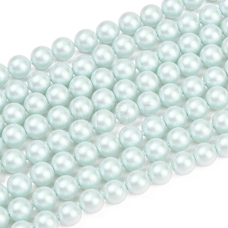 Frosted Glass Pearl Beads Strands GLAA-A044-08A-05-1