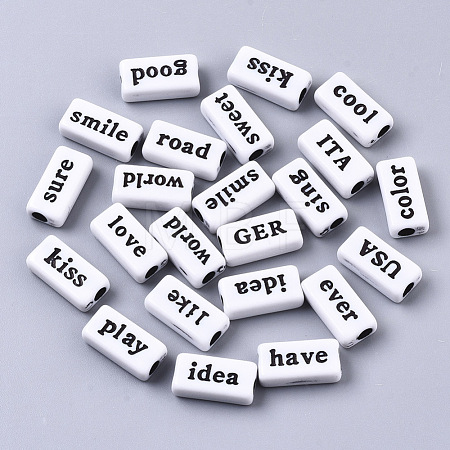 Opaque Spray Painted Acrylic Beads MACR-N008-23A-1