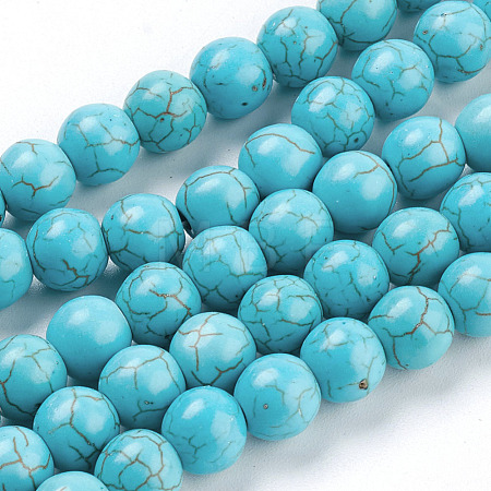 Synthetic Turquoise Beads Strands X-TURQ-S192-8mm-2-1