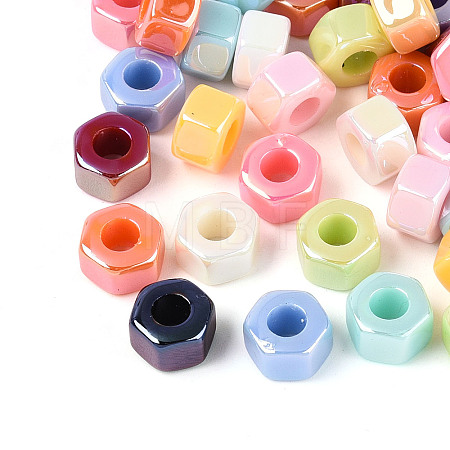 UV Plating Opaque Acrylic Beads SACR-T018-31M-1