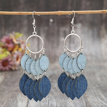 Imitation Leather & Zinc Alloy Dangle Earrings WG32886-01-1