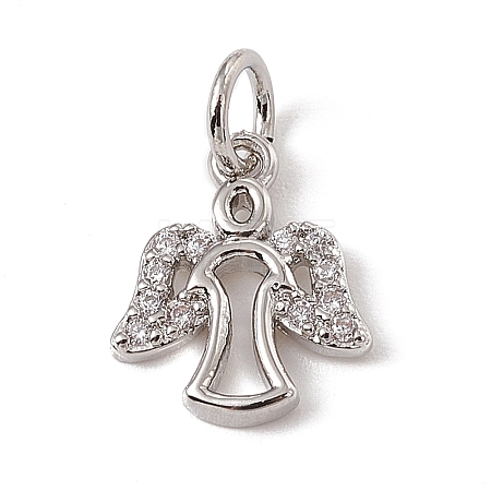 Brass Micro Pave Cubic Zirconia Charms ZIRC-F132-03P-1