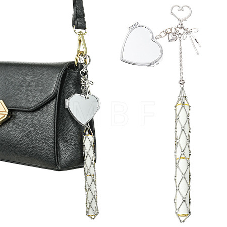 Stainless Steel Portable Lipstick Pouch Pendant Decorations HJEW-FS00107-1