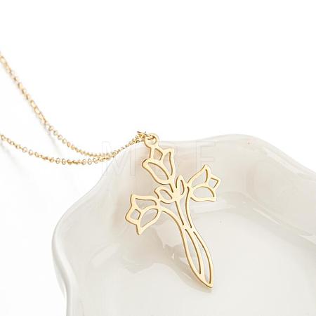 304 Stainless Steel Cutout Pendant Necklaces for Women WGF4B22-01-1