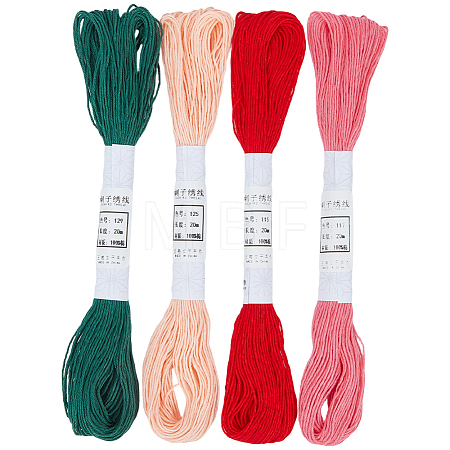 4 Skeins 4 Colors 6-Ply Cotton Embroidery Floss EMBR-WH20001-003B-1