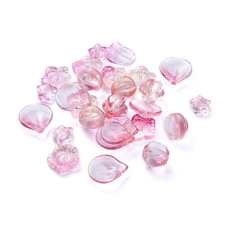 Electroplate Transparent Glass Beads EGLA-L027-D07-1