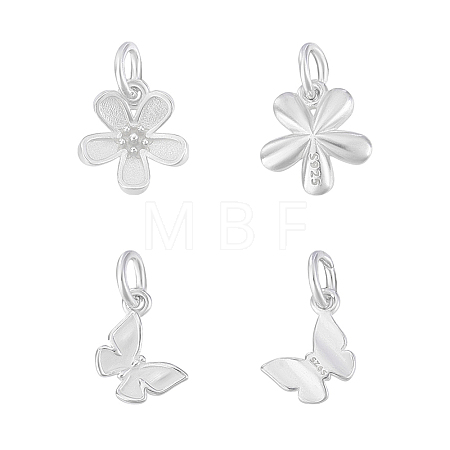 4Pcs 2 Styles 925 Sterling Silver Charms with Jump Rings & 925 Stamp STER-PH0003-44-1