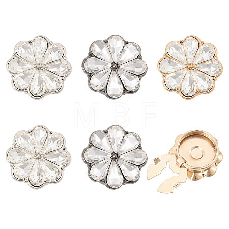 6Pcs 3 Colors Zinc Alloy Cufflinks BUTT-GL0001-04-1