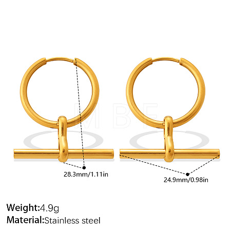 304 Stainless Steel Hoop Dangle Earrings WGF2ED8-01-1