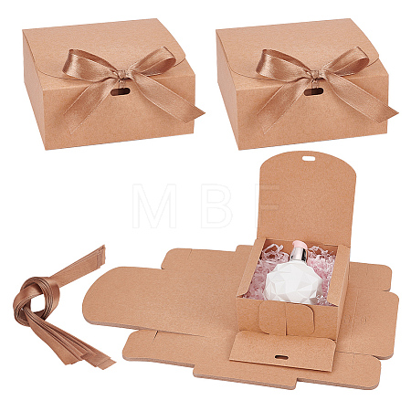 Square Kraft Paper Jewelry Gift Boxes CBOX-WH0003-35C-1