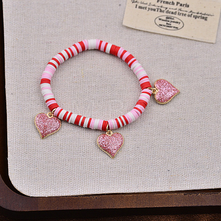 Valentine's Day Zinc Alloy Enamel Charm Bracelets FS-WG4D636-04-1