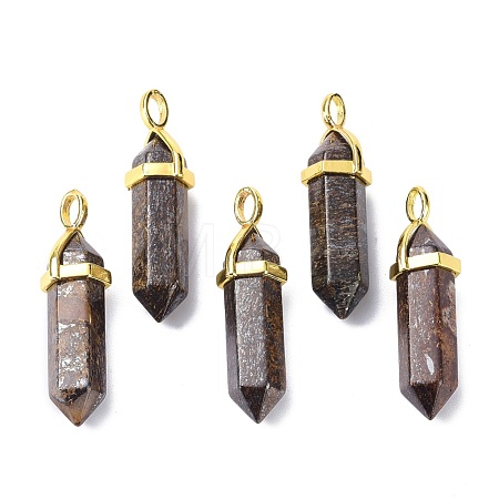 Natural Bronzite Pointed Pendants G-G025-01G-14-1