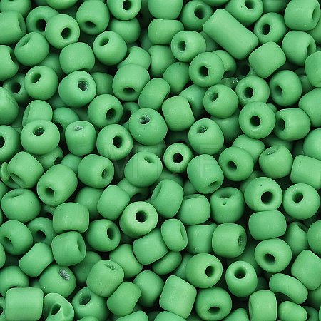 Frosted Opaque 6/0 Glass Seed Beads SEED-R029-4mm-A10-1
