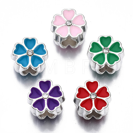 Alloy Enamel European Beads MPDL-T005-005-RS-1