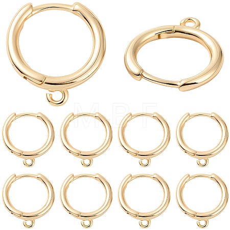 20Pcs Brass Huggie Hoop Earrings Findings KK-SC0008-06-1