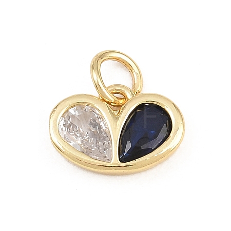 Brass Micro Pave Colorful Cubic Zirconia Charms KK-E798-02F-G-1