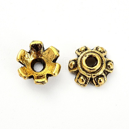 Tibetan Style Bead Caps TIBEB-E016-AG-1
