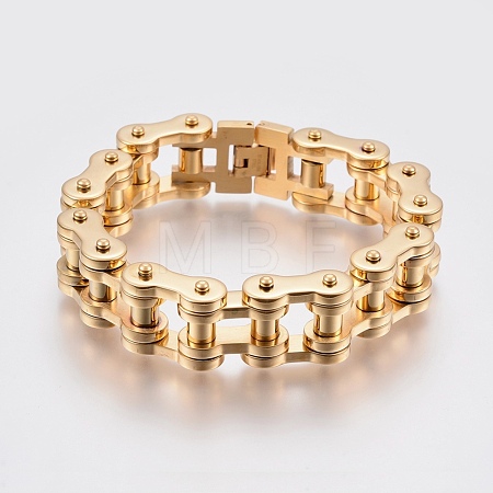 Men's 201 Stainless Steel Bracelets BJEW-H569-17MM-F-1