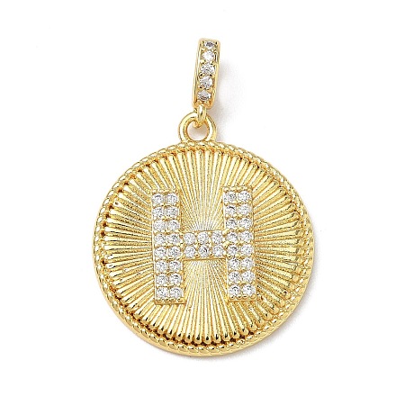 Brass Micro Pave Clear Cubic Zirconia Pendants KK-L253-17G-H-1