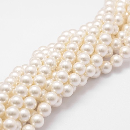 Shell Pearl Bead Strands BSHE-L026-03-6mm-1