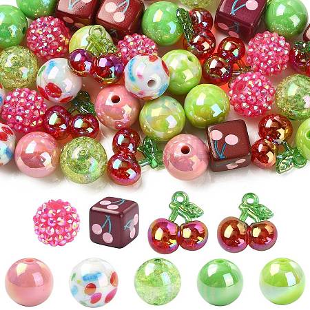 45Pcs 9 Styles Plastic Round Bead & Acrylic Beads Kits MACR-CJ0002-45-1