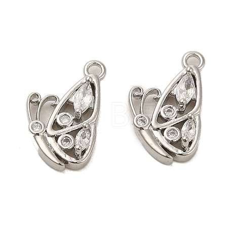 Brass Micro Pave Cubic Zirconia Pendants LS-ZIRC-P113-02P-1-1