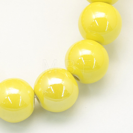 Glazed Porcelain Round Beads PORC-S489-6mm-10-1