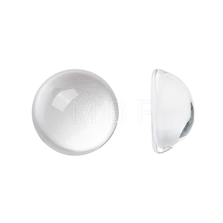 Transparent Half Round Glass Cabochons X-GGLA-R027-16mm-1