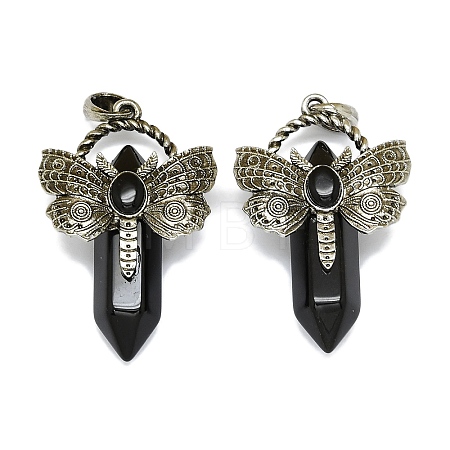 Natural Obsidian Faceted Pointed Bullet Big Pendants G-Q165-01AS-07-1