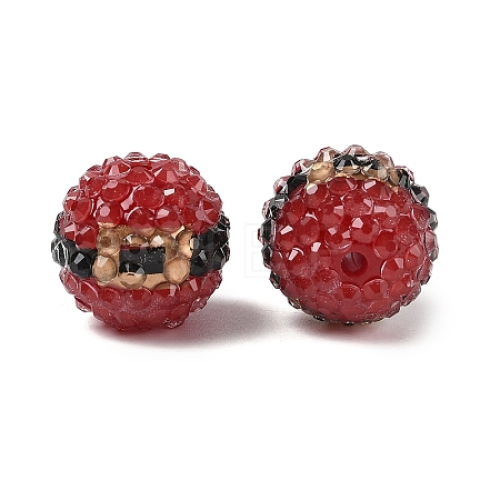 Christmas Theme Resin Rhinestone Santa Belt Acrylic Beads MACR-U010-02B-1