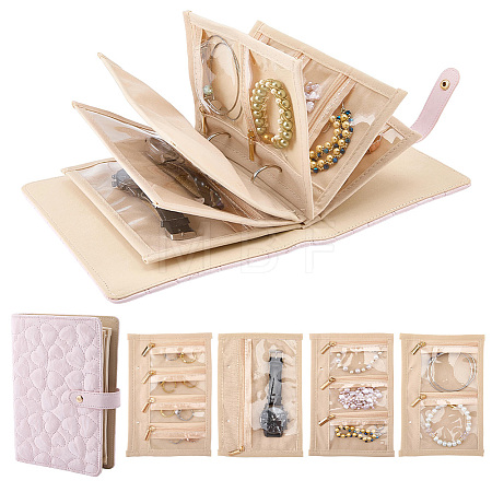1Pc Heart Textured PU Imitation Leather Jewelry Loose Leaf Bider Cover for Earrings Bracelets Necklaces AJEW-FG0005-93-1