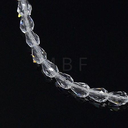 Teardrop Crystal Glass Beads Strands GLAA-F022-C01-1