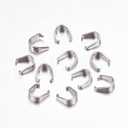 Tarnish Resistant 201 Stainless Steel Snap on Bails STAS-F117-16P-2.5x5.5-1