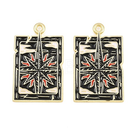 Alloy with Black Enamel Pendants AL-CBA2919-02G-08-1