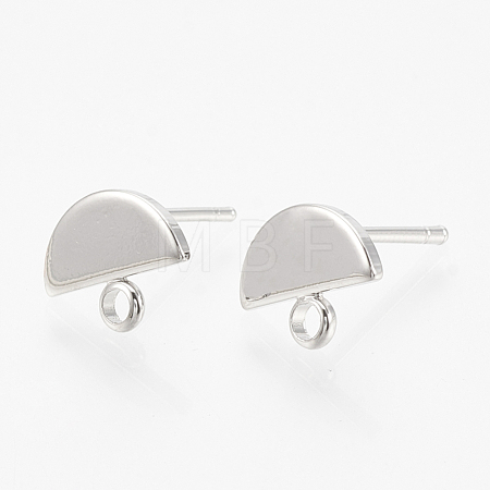 Brass Stud Earring Findings X-KK-N186-57-1