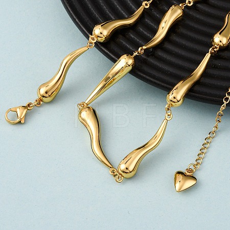 304 Stainless Steel Link Chain Necklaces for Women NJEW-G178-01G-02-1