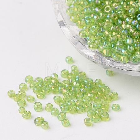 Round Transparent Colors Rainbow Glass Seed Beads X-SEED-A007-3mm-164-1