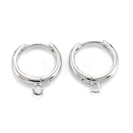 Rack Plating Brass Huggie Hoop Earrings Finding KK-D063-05P-1