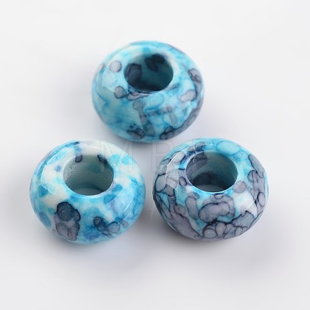 Dyed Rondelle Natural Ocean White Jade Beads G-D782-10-1