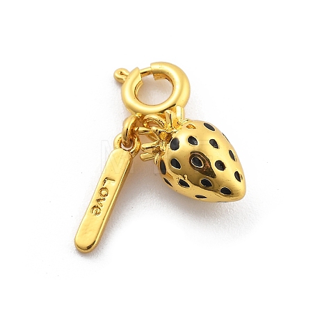 Brass Enamel Fruits Pendant Decoration LS-HJEW-P020-01B-G-1