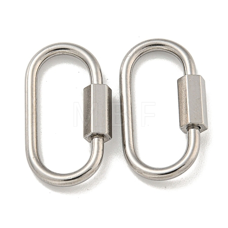 Non-Tarnish 304 Stainless Steel Screw Carabiner Lock Charms STAS-C092-05E-P-1