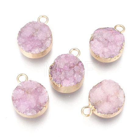 Natural Druzy Agate Pendants G-L566-A05-1
